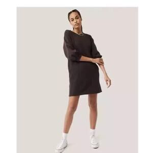 Pact Dress Sweater‎ Midi Large Gray-Black Organic Cotton Essentials Minimalist